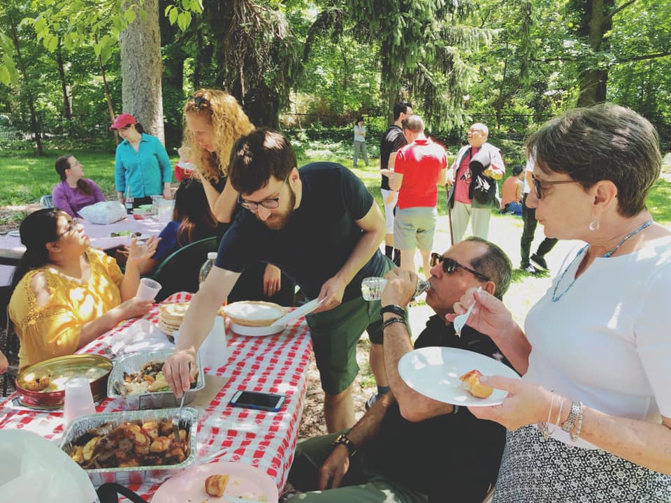 Community picnic outdoors